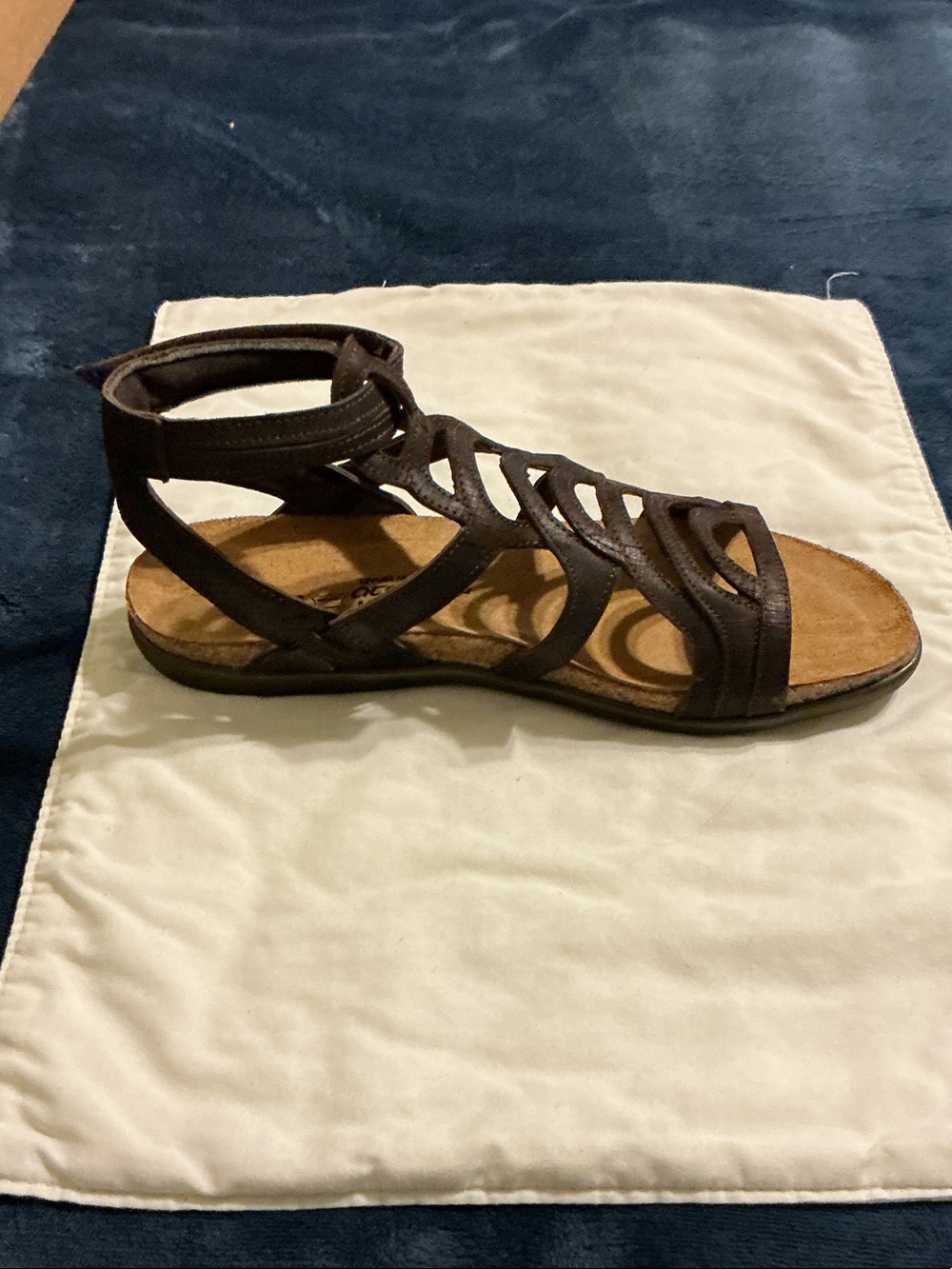 Naot Brown Strappy Ankle-Wrap Sandal